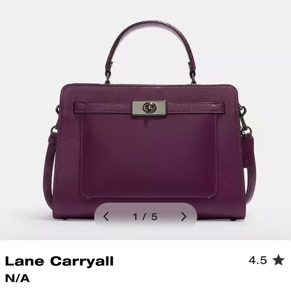 Coach Lane Carryall in Rich Purple - Picture 1 of 8